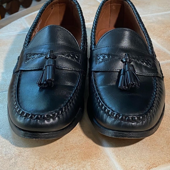 Allen Edmonds Maxfield Black Tassel Leather Loafers USA Made size 9.5 - Picture 3 of 11